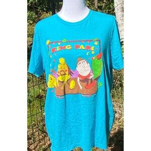 Women’s Size Large T-shirt  KING PARI Kids Music Group Blue Cotton Casual